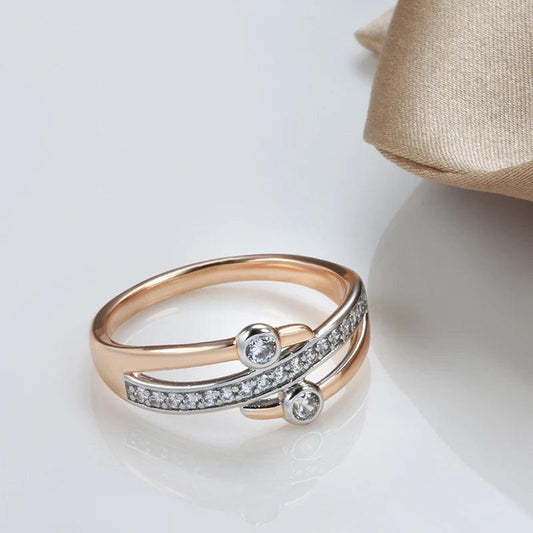 Rose Gold AAA Zircon Diamonds Ring