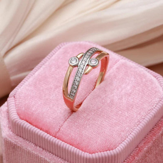 Rose Gold AAA Zircon Diamonds Ring