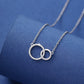 Asymmetrical Size Double Ring Clavicle Necklace Versatile