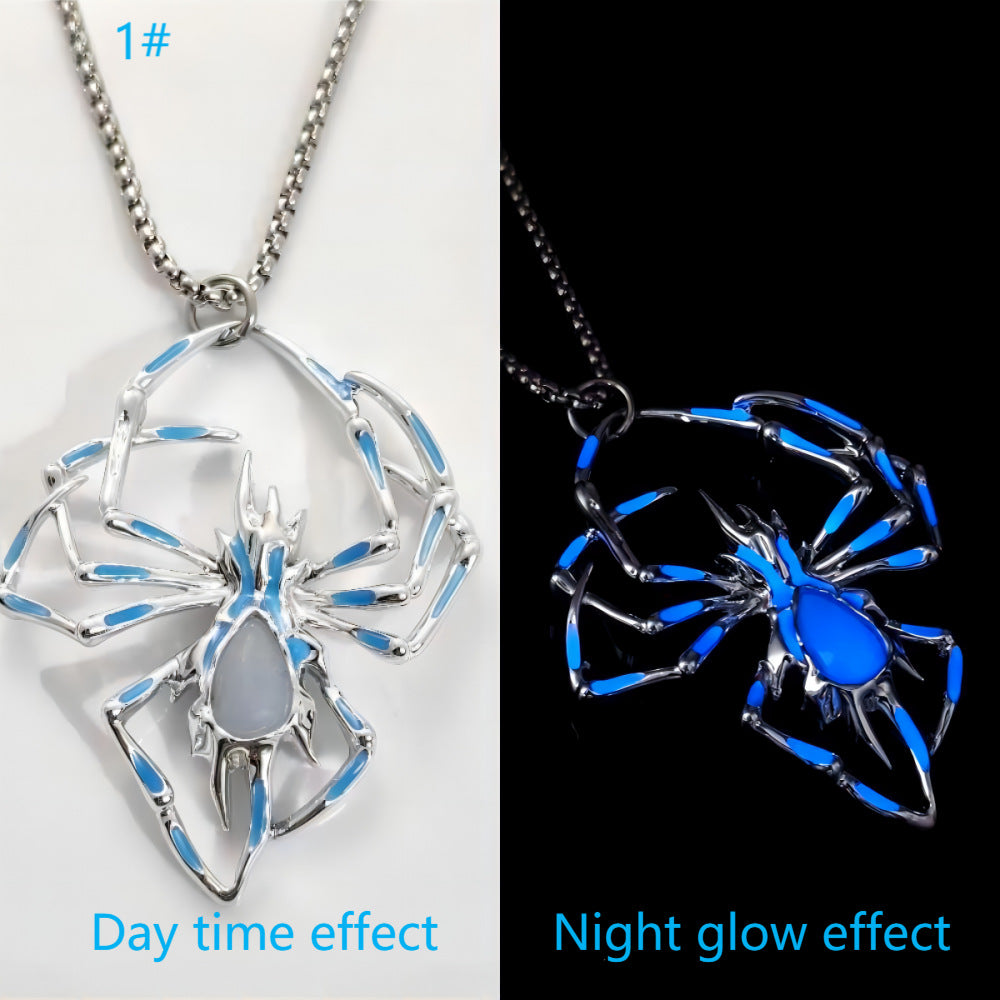 Halloween Glow in the Dark Spider Necklace for Men & Women