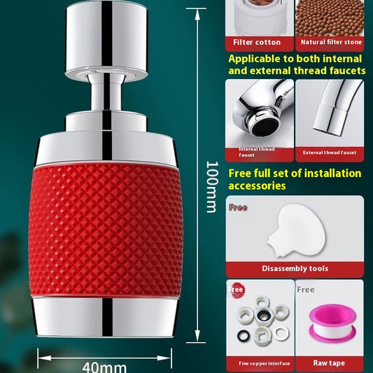 Anti Splash Pressurized 360 Degree Rotating Kitchen Silicone Space Aluminum Faucet