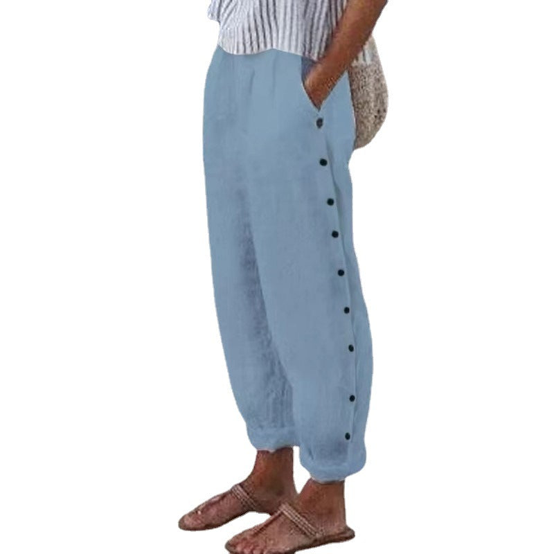 Women's Elegance Fashion Simplicity Pocket Casual Pants