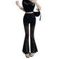 Women's High Waist Mesh See-through Casual Pants