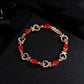 Hollow Heart Bracelet with Rhinestones for Women