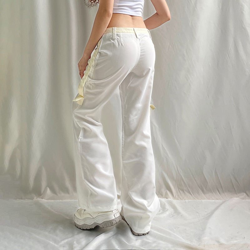 Women's Fashion Low Waist Solid Color Casual Pants