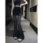 Women's High Waist Mesh See-through Casual Pants