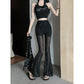 Women's High Waist Mesh See-through Casual Pants