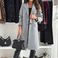 Women's Notch Lapel Trench Coat, Single Breasted Mid-Long Coat