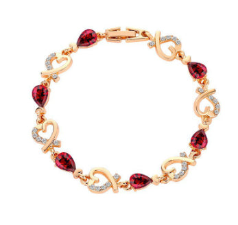 Hollow Heart Bracelet with Rhinestones for Women