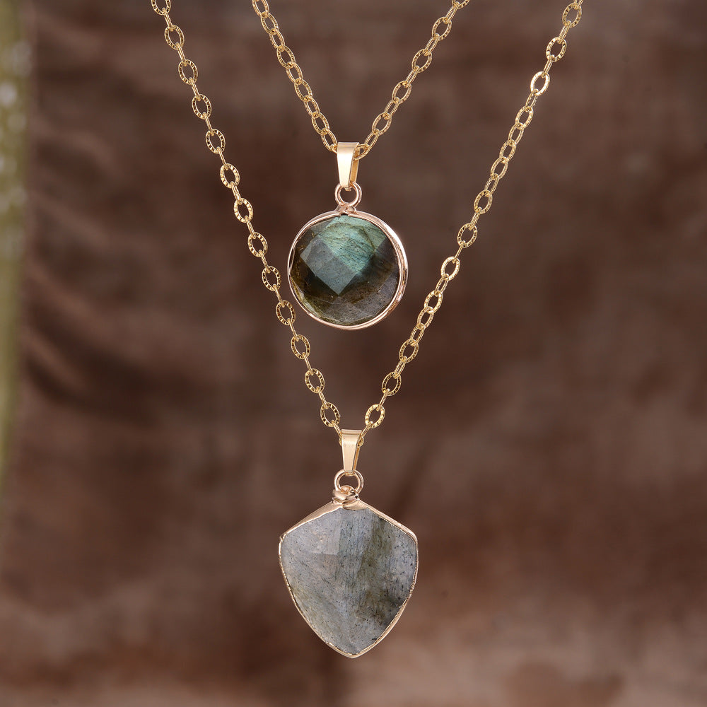 Moonstone Double Chain Necklace Valentine's Day