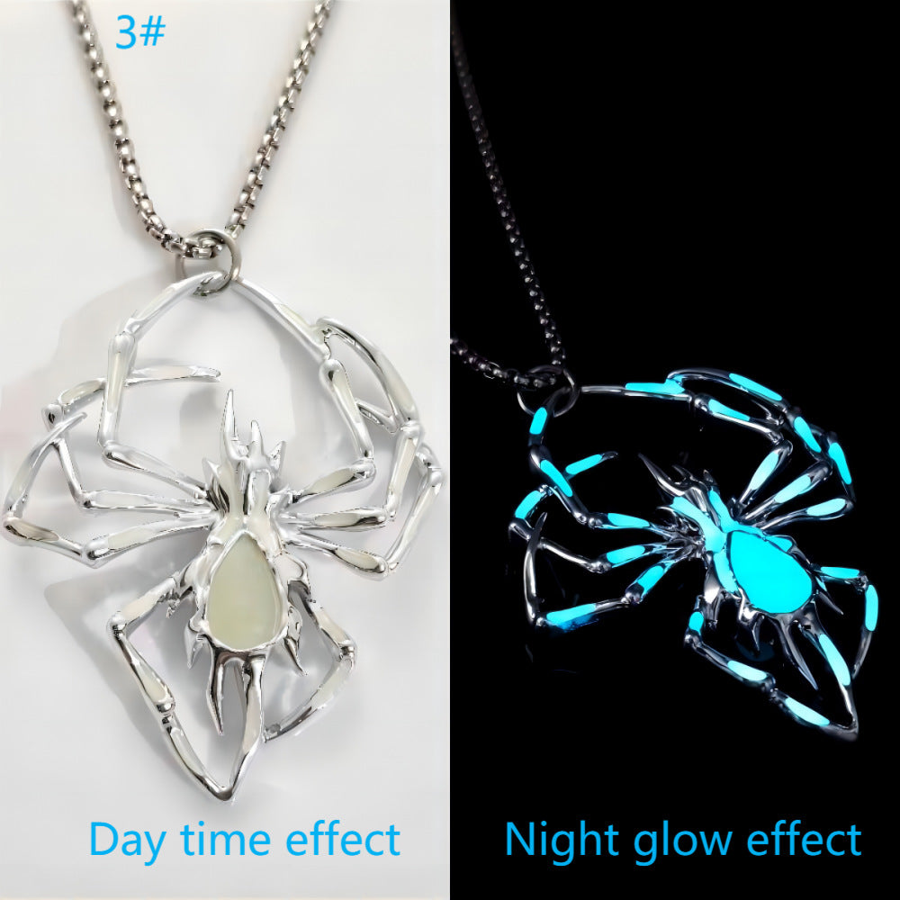 Halloween Glow in the Dark Spider Necklace for Men & Women