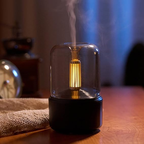 Night Light Humidifier Retro Candlelight Aroma Diffuser