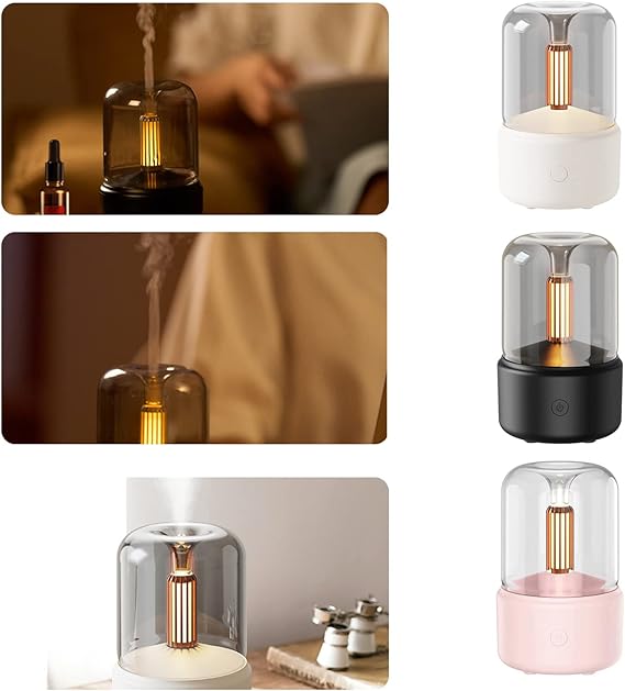 Night Light Humidifier Retro Candlelight Aroma Diffuser