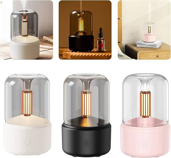Night Light Humidifier Retro Candlelight Aroma Diffuser