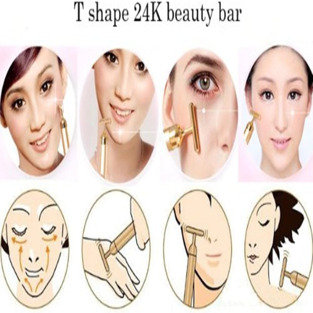 24K Gold T-Bar Face Lifting V-Shaping