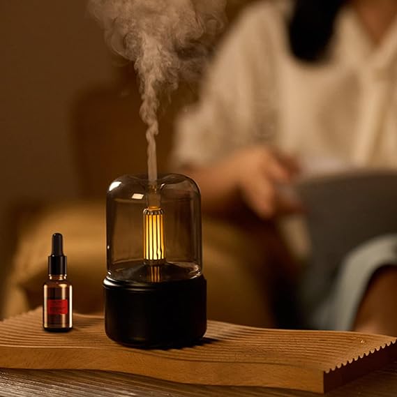 Night Light Humidifier Retro Candlelight Aroma Diffuser