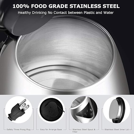 [MALAYSIA 3 PIN PLUG] 2Lit Stainless Steel Electric Kettle Heat