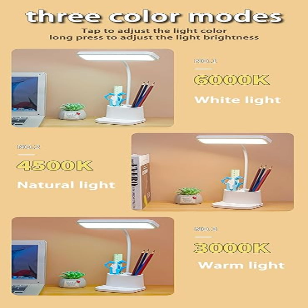 Dimmable LED Study Table Lamp with USB Charging