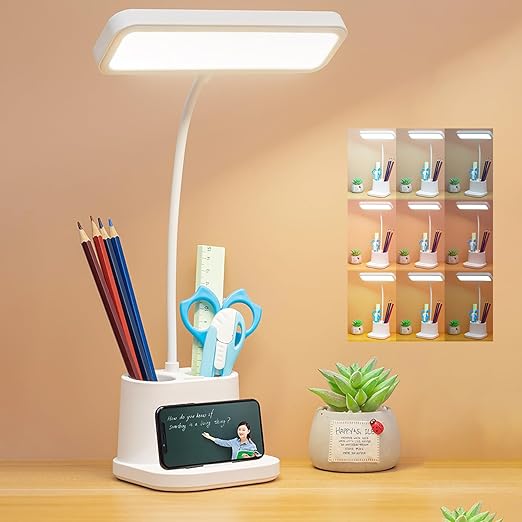 Dimmable LED Study Table Lamp with USB Charging
