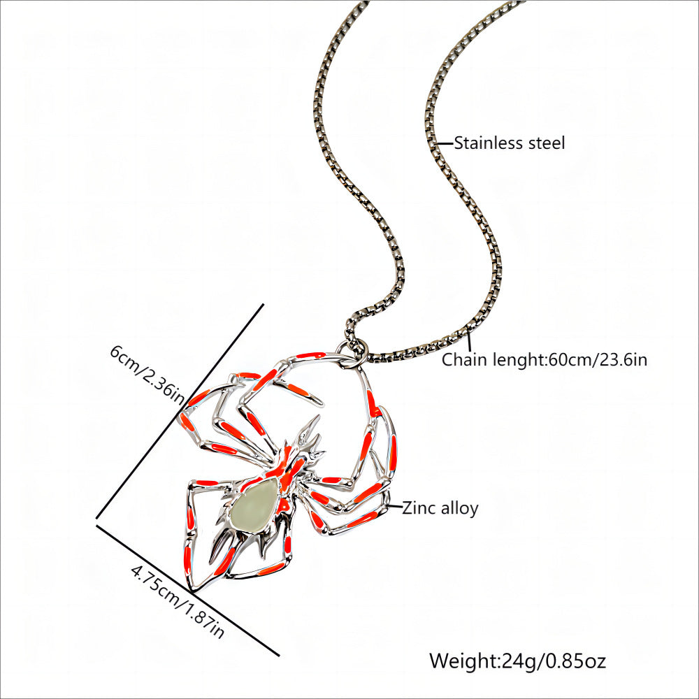 Halloween Glow in the Dark Spider Necklace for Men & Women