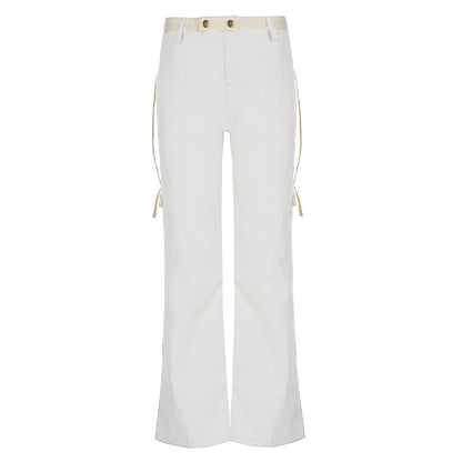 Women's Fashion Low Waist Solid Color Casual Pants