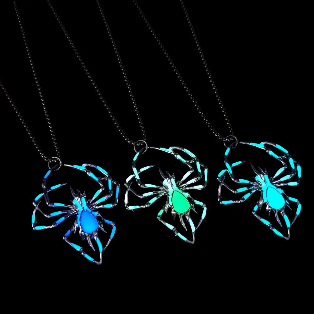 Halloween Glow in the Dark Spider Necklace for Men & Women