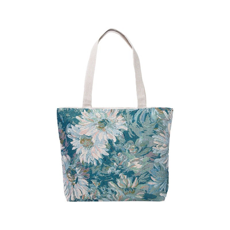 Large Capacity Embroidered Vintage Tote Bag