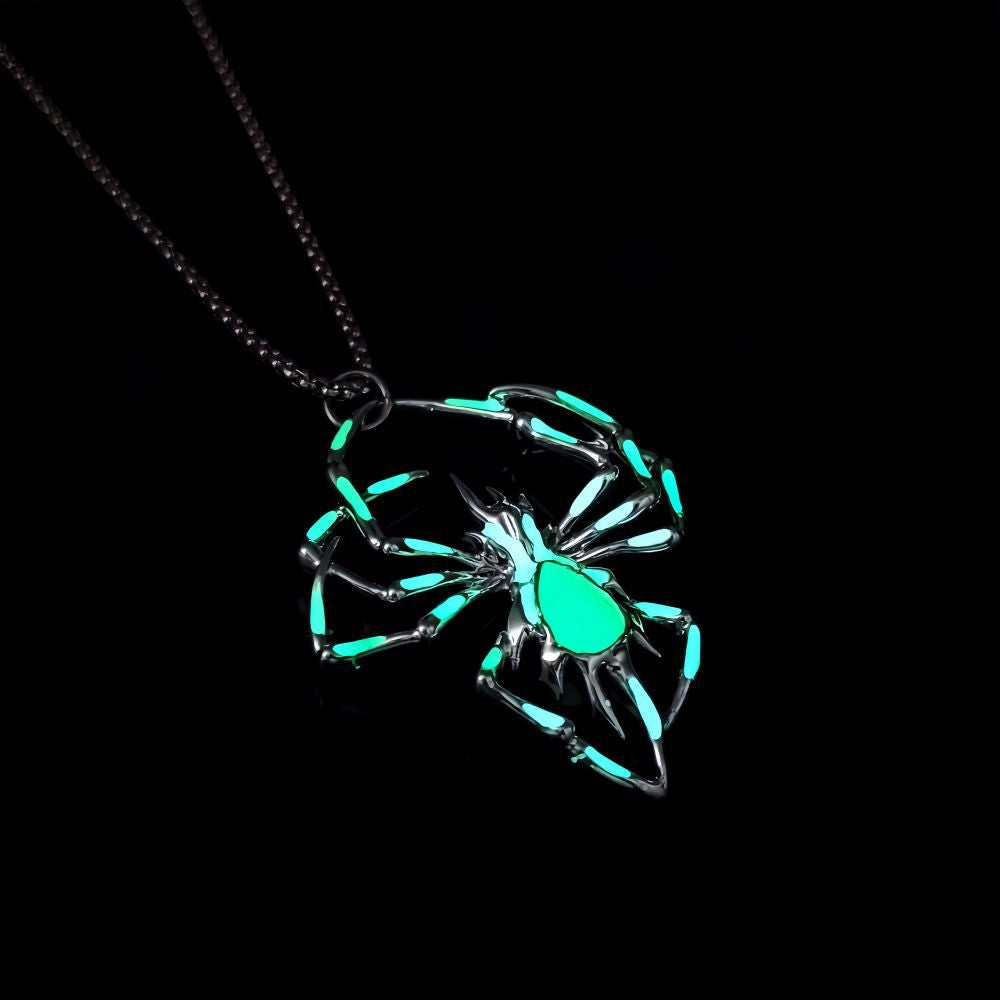 Halloween Glow in the Dark Spider Necklace for Men & Women