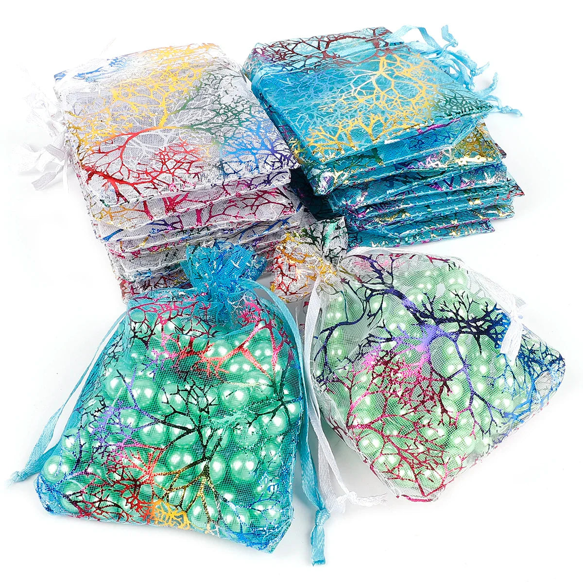 10-50pcs Drawstring Organza Bags