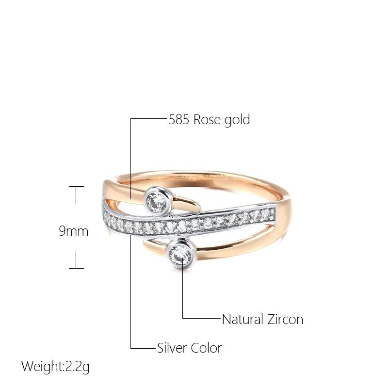 Rose Gold AAA Zircon Diamonds Ring