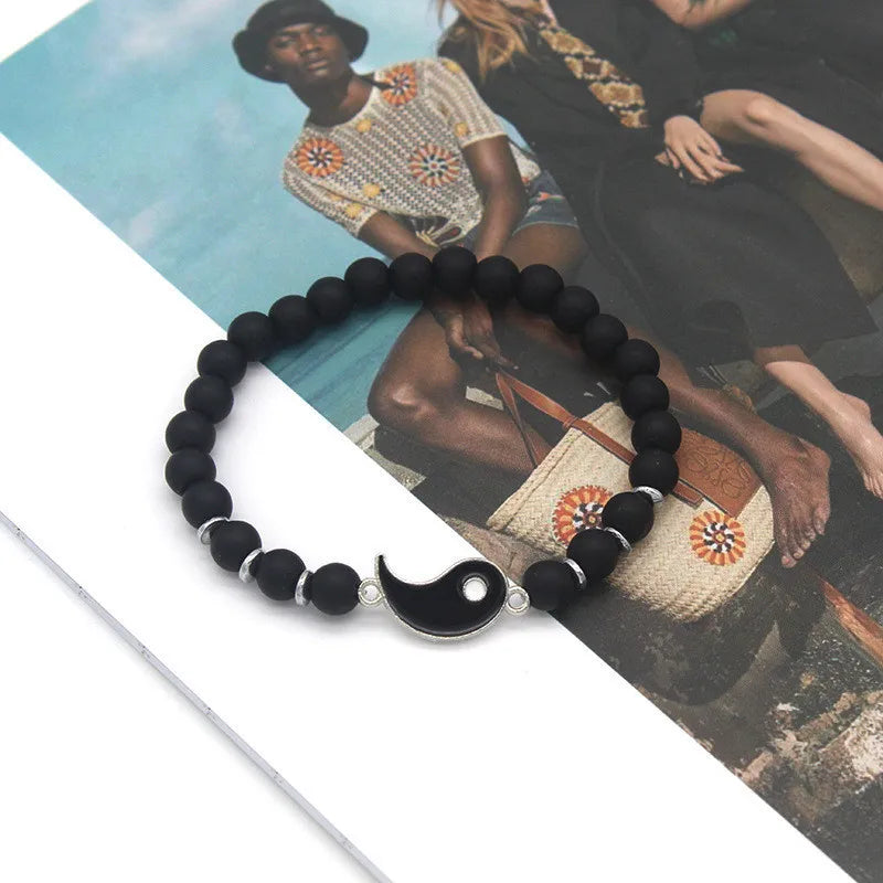 Couple Black White Tai Chi Bracelet