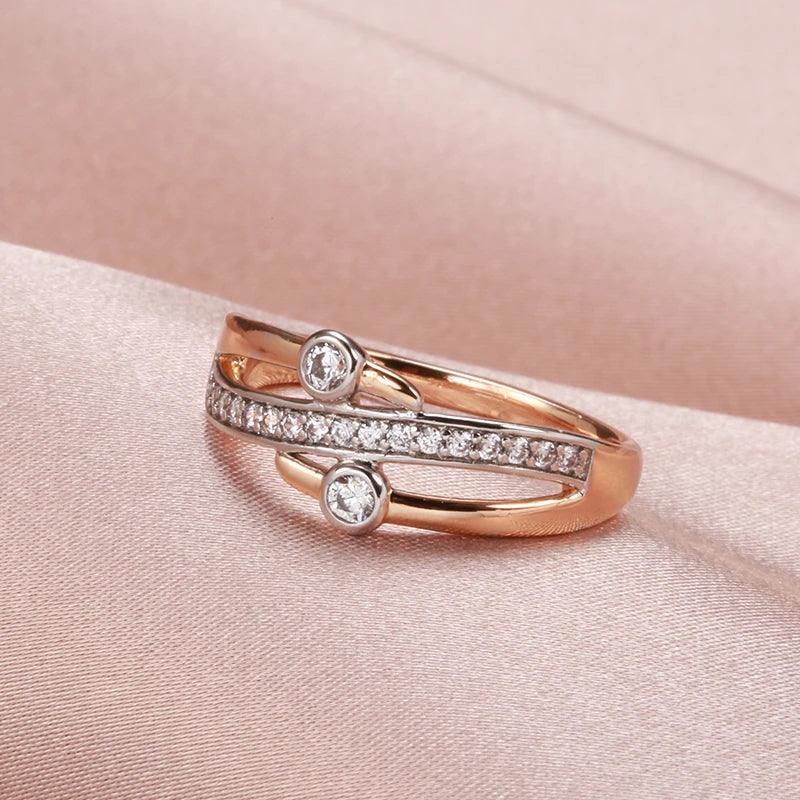Rose Gold AAA Zircon Diamonds Ring