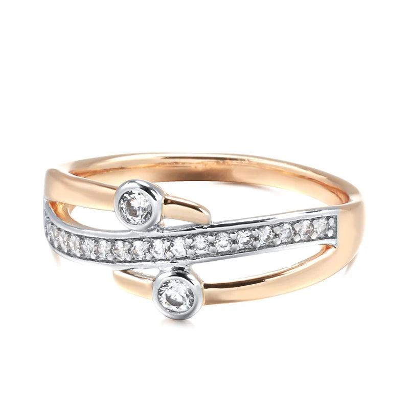 Rose Gold AAA Zircon Diamonds Ring