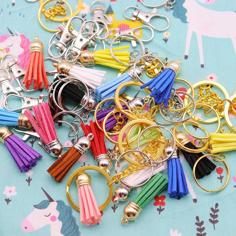 100PCS 38mm Leather Keychain Tassels