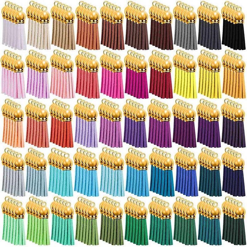 100PCS 38mm Leather Keychain Tassels