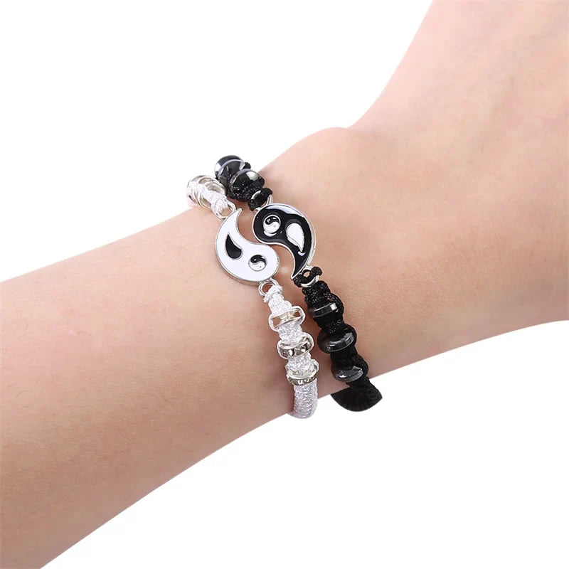 Couple Black White Tai Chi Bracelet