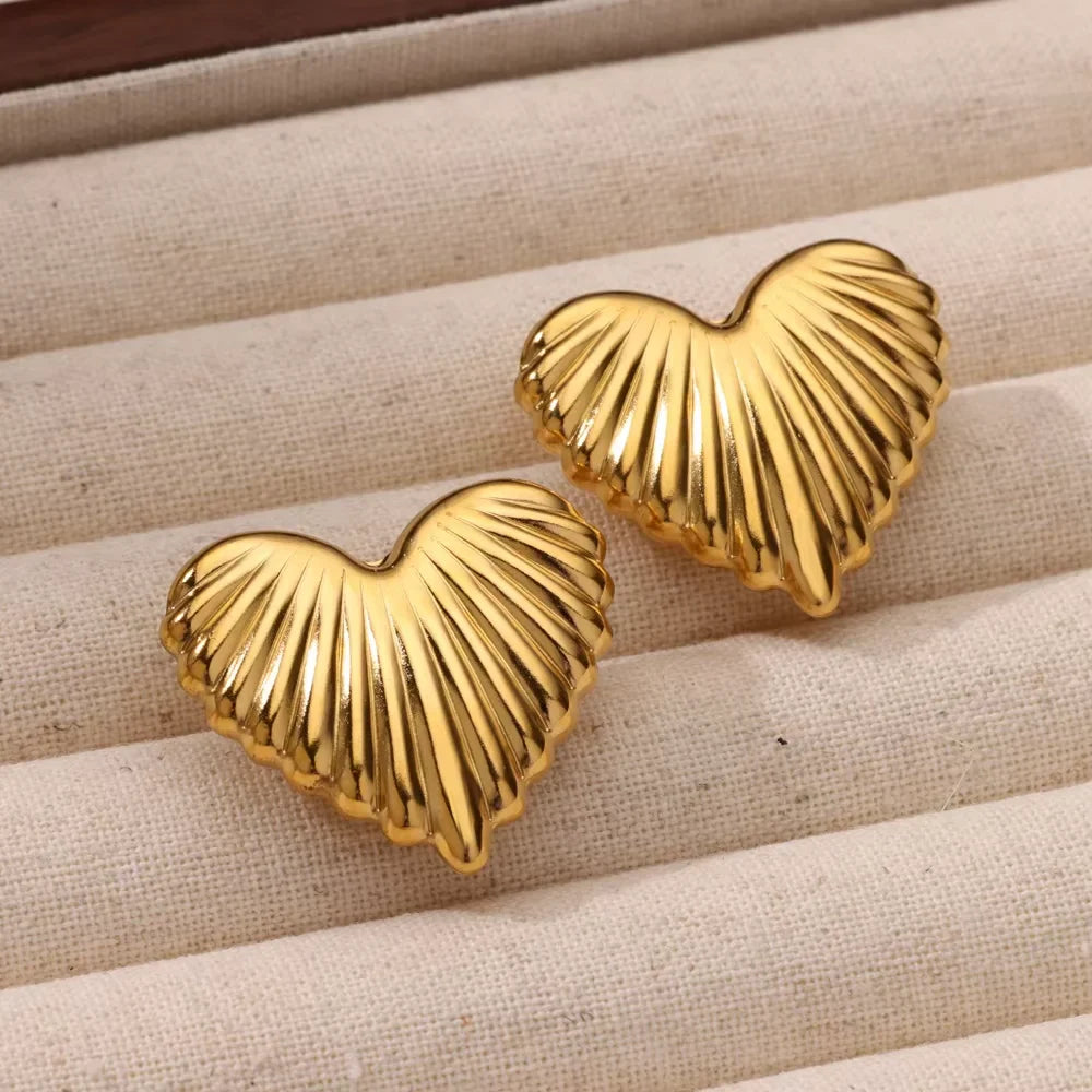 Geometric Flower Stainless Steel Earrings