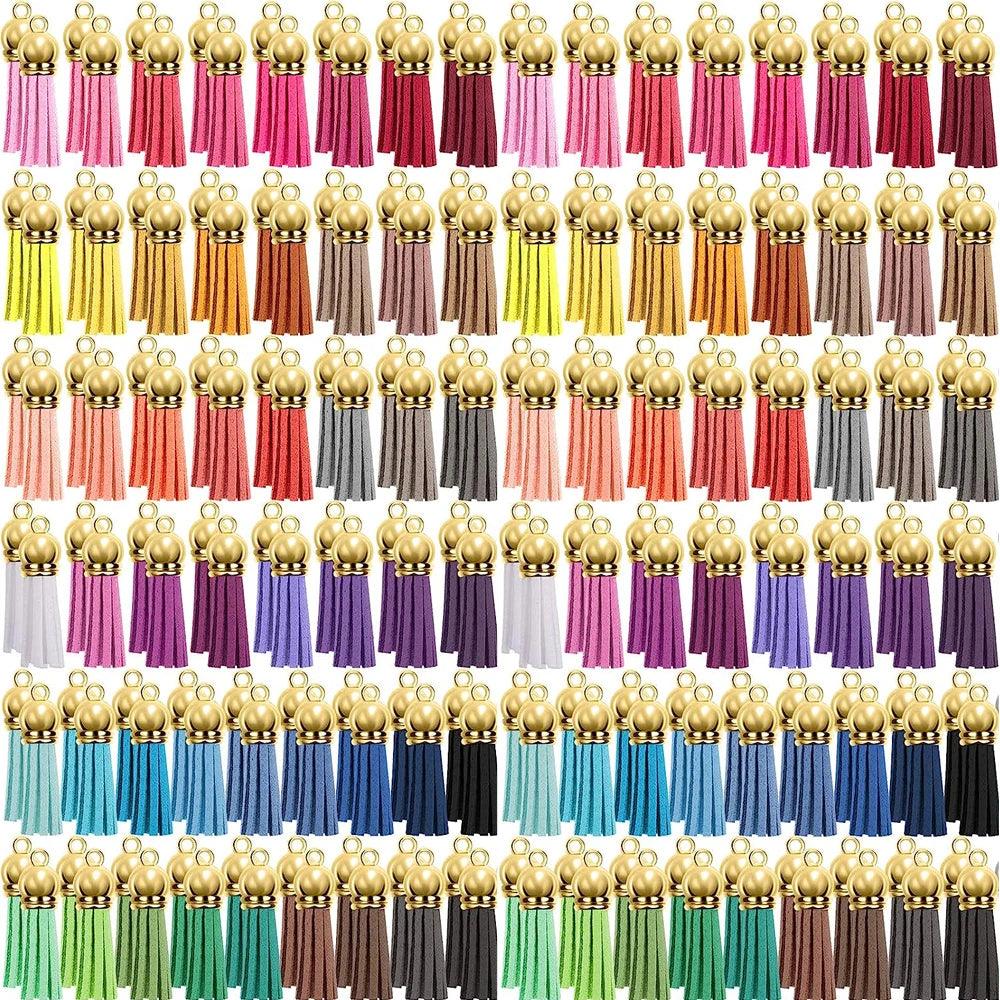 100PCS 38mm Leather Keychain Tassels