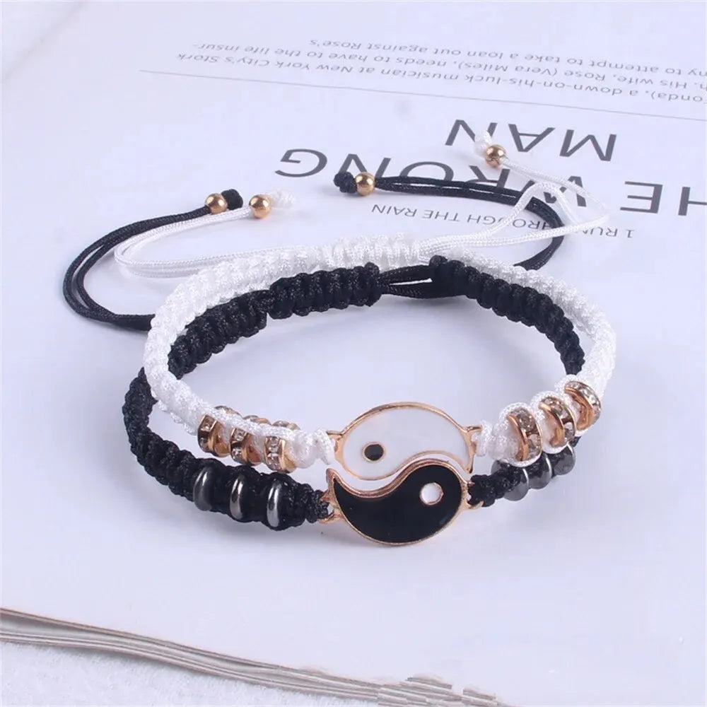 Couple Black White Tai Chi Bracelet