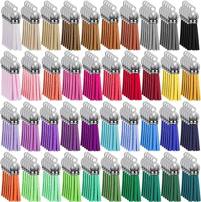 100PCS 38mm Leather Keychain Tassels