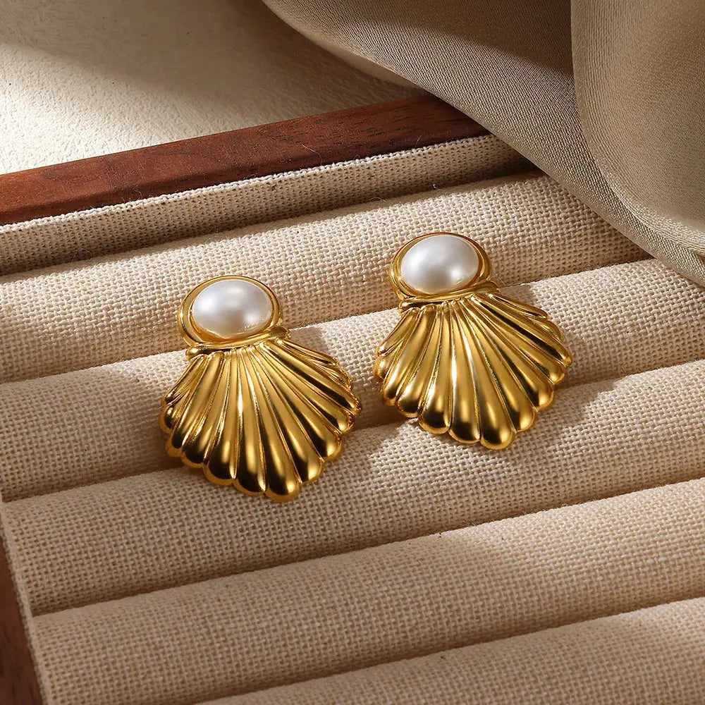 Geometric Flower Stainless Steel Earrings