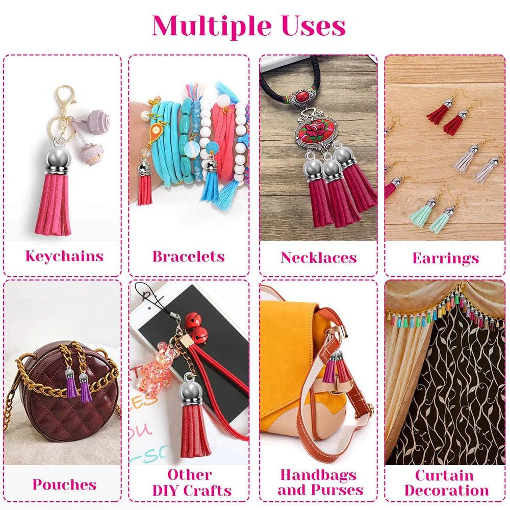 100PCS 38mm Leather Keychain Tassels