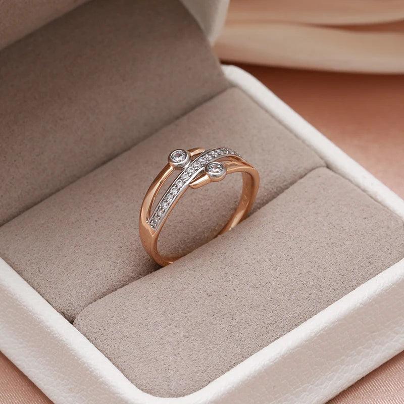 Rose Gold AAA Zircon Diamonds Ring