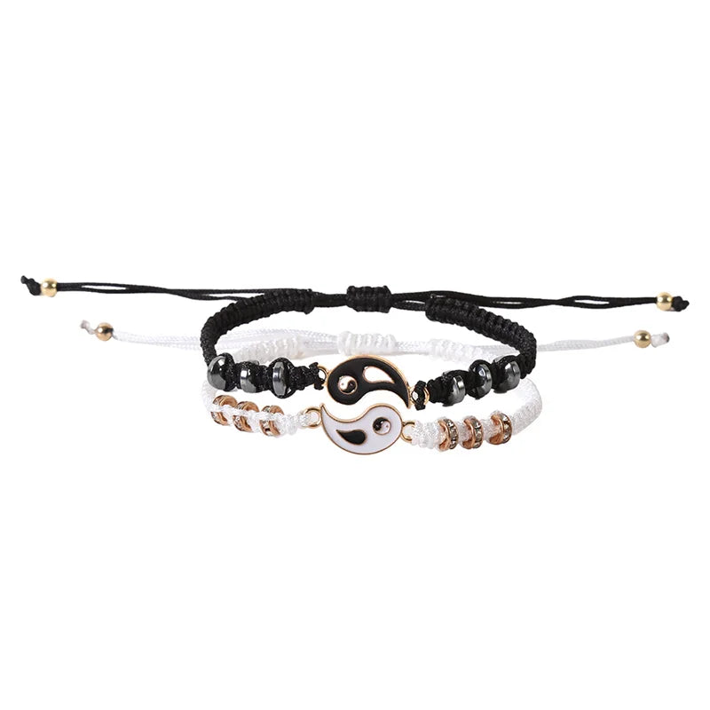 Couple Black White Tai Chi Bracelet