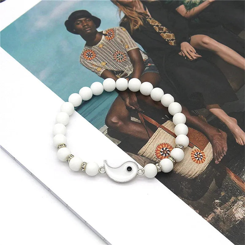 Couple Black White Tai Chi Bracelet