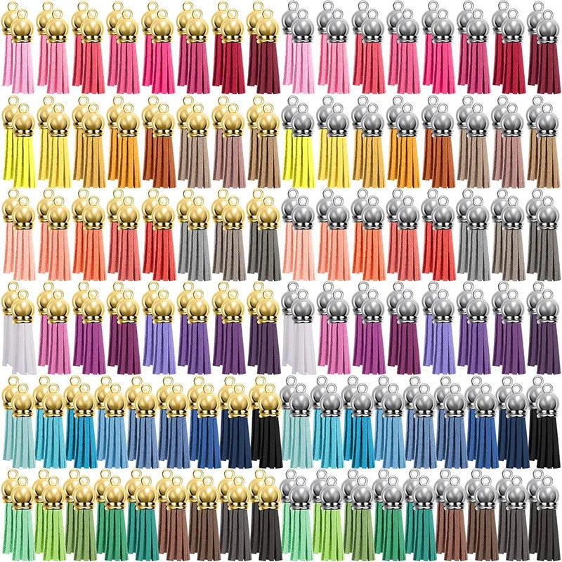 100PCS 38mm Leather Keychain Tassels
