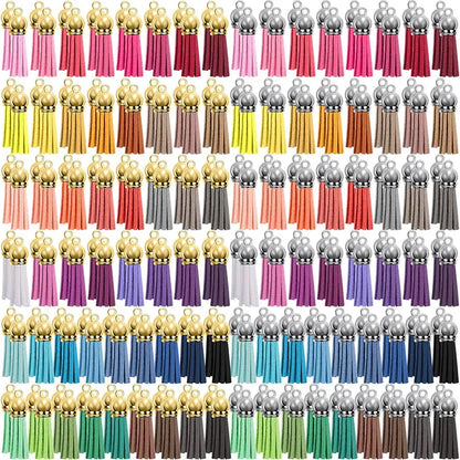 100PCS 38mm Leather Keychain Tassels