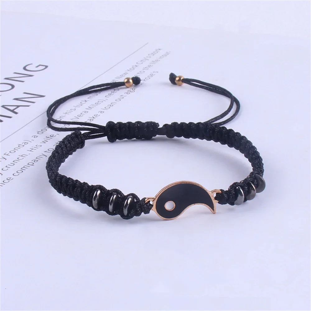Couple Black White Tai Chi Bracelet