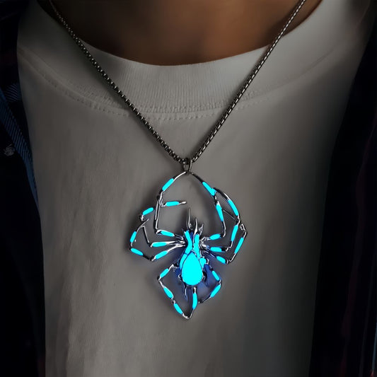 Halloween Glow in the Dark Spider Necklace for Men & Women
