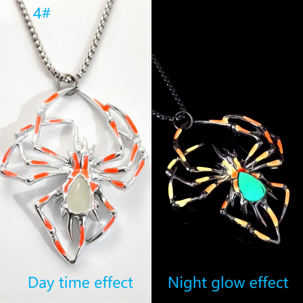 Halloween Glow in the Dark Spider Necklace for Men & Women